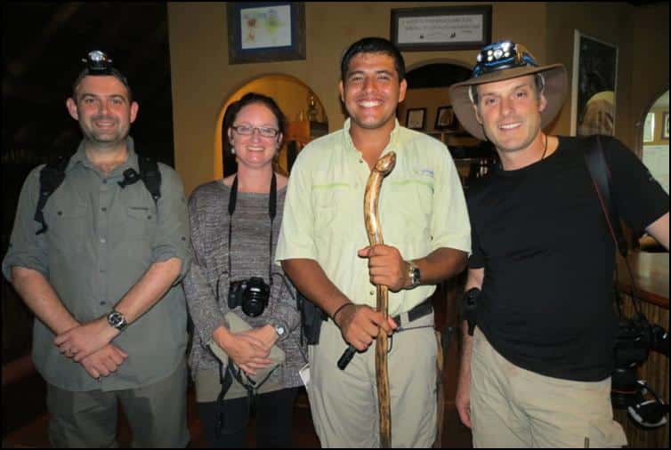 Jonathan & Nick with lovely fellow traveller Kiera and also Gary, one of the fantastic staff members & guides at Luna Lodge