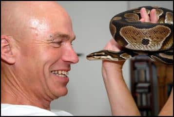 Adult meeting a snake